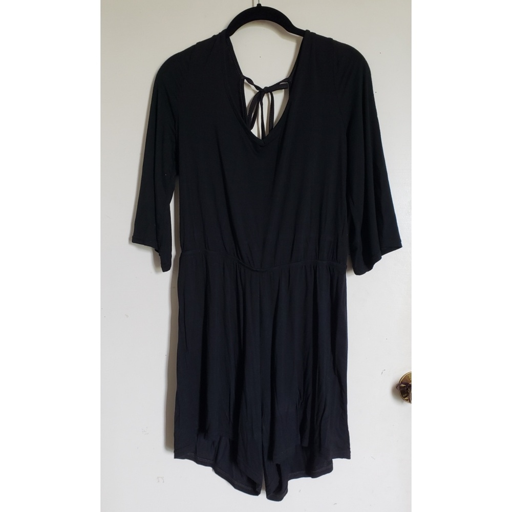 Black Open-Back Romper